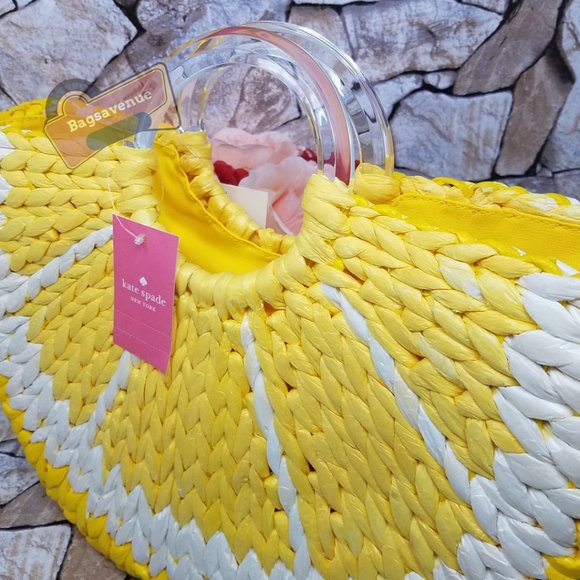 Lemon Medium Tote Picnic Perfect White Kate Spade - Picture 13 of 16